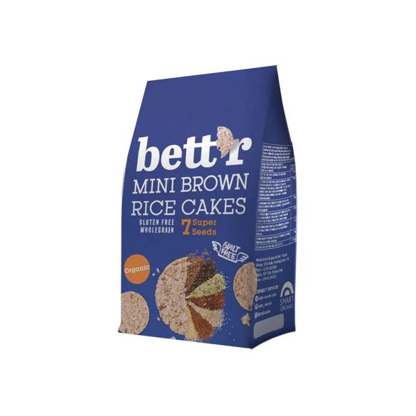Bett'r bio puffasztott mini barnarizs tallér 7 féle maggal - 50 g