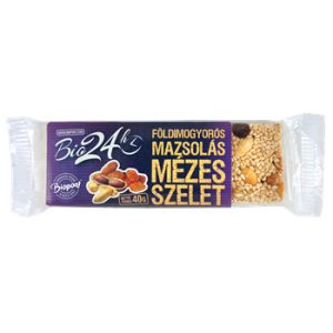 Biopont bio földimogyorós-mazsolás-mézes szelet - 40 g