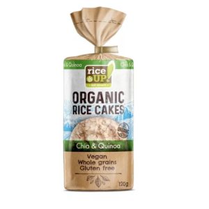 Rice Up bio puffasztott barnarizstallér chia maggal, quinoával - 120 g