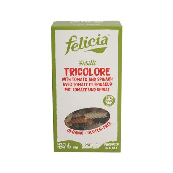 Felicia Bio rizs tricolor fussili - 250 g