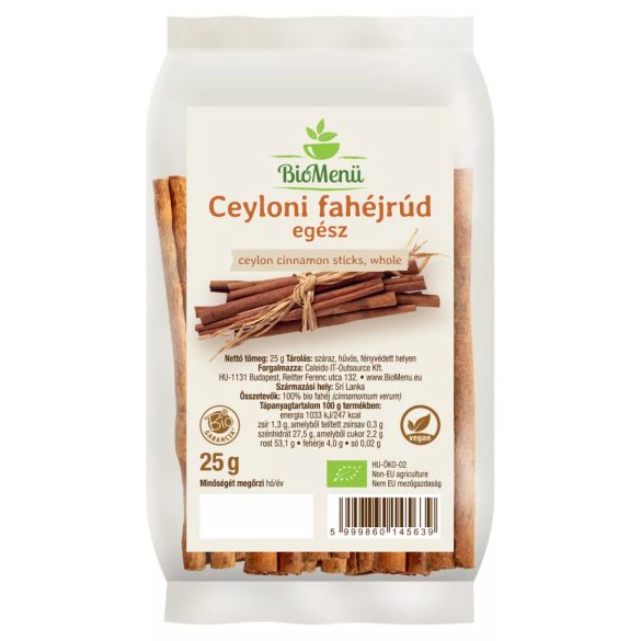 BioMenü bio ceyloni fahéjrúd, egész - 25g