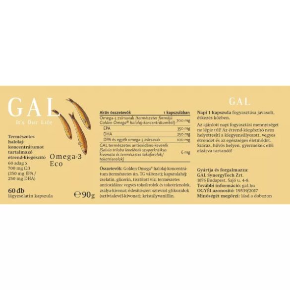 GAL Omega-3 halolaj kapszula - 30 adag