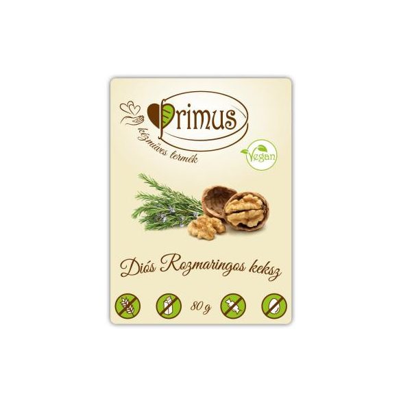 Primus vegán diós-rozmaringos sós keksz- 80 g