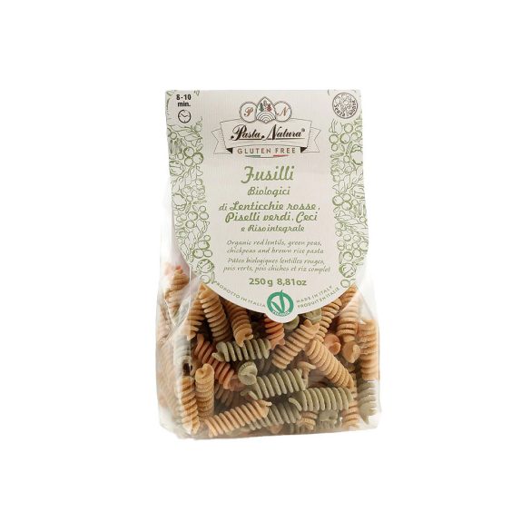 Pasta Natura bio tricolor fussili tészta (rizs-vöröslencse-borsó-csicseri) - 250 g