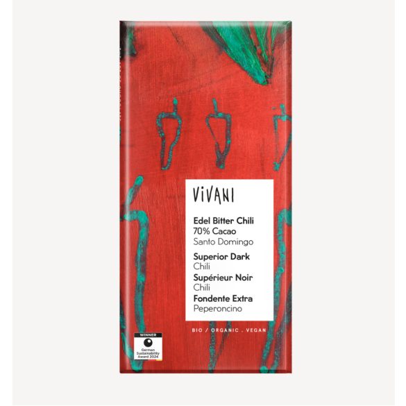 Vivani bio, chilis étcsokoládé, 70% - 100 g  