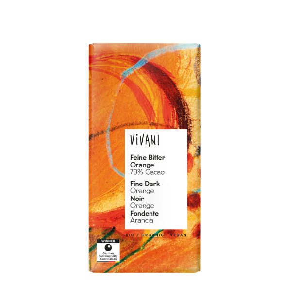 Vivani bio, narancsos étcsokoládé, 70% - 100 g  