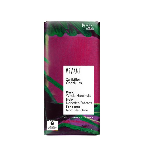 Vivani bio, egészmogyorós étcsokoládé, 55 % - 90 g