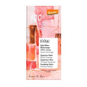 Vivani bio vérnarancsos, cukormentes étcsokoládé, 100% - 90 g (Demeter bio minőség)