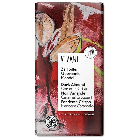 Vivani bio étcsokoládé, pirított mandulával, 55% - 80 g 