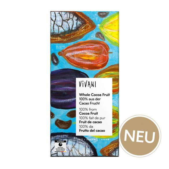 Vivani bio étcsokoládé kakaógyümölccsel, 100% - 80 g 