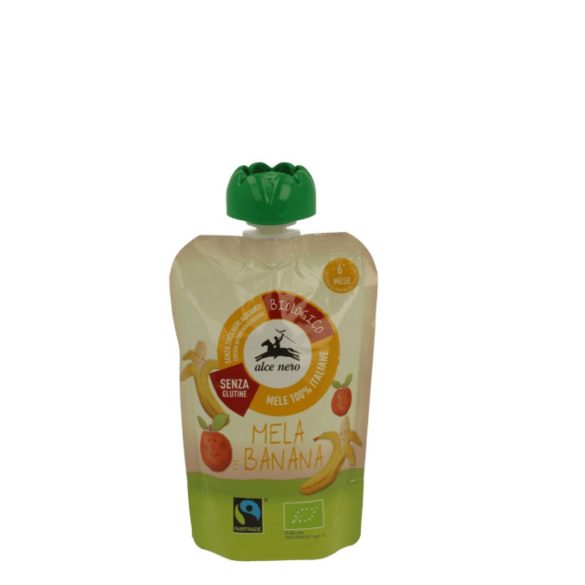Alce Nero bio alma- és banánpüré, gluténmentes (tasakos) - 100 g