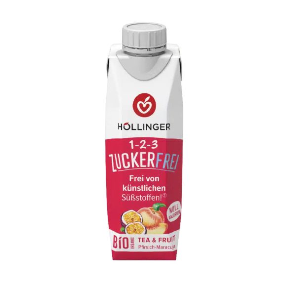Höllinger bio őszibarack-maracuja szénsavmentes gyümölcs ital hozzáadott cukor nélkül - 330 ml