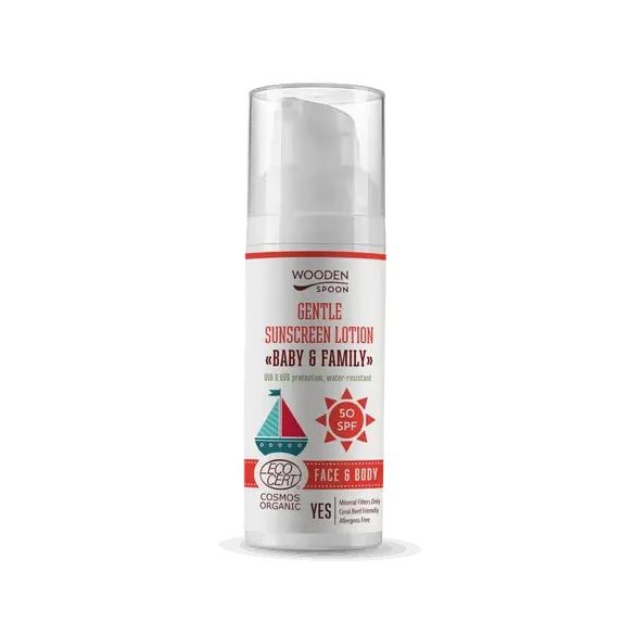 Wooden Spoon bio naptej és testápoló SPF 50 - 50 ml