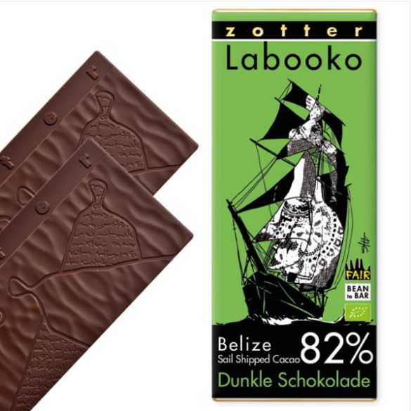 Zotter bio, fair trade, bean-to-bar étcsokoládé, 82% Belize - 70 g