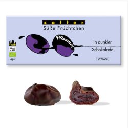   Zotter bio, fair trade, bean-to-bar étcsokoládéba mártott aszalt szilva - 80 g